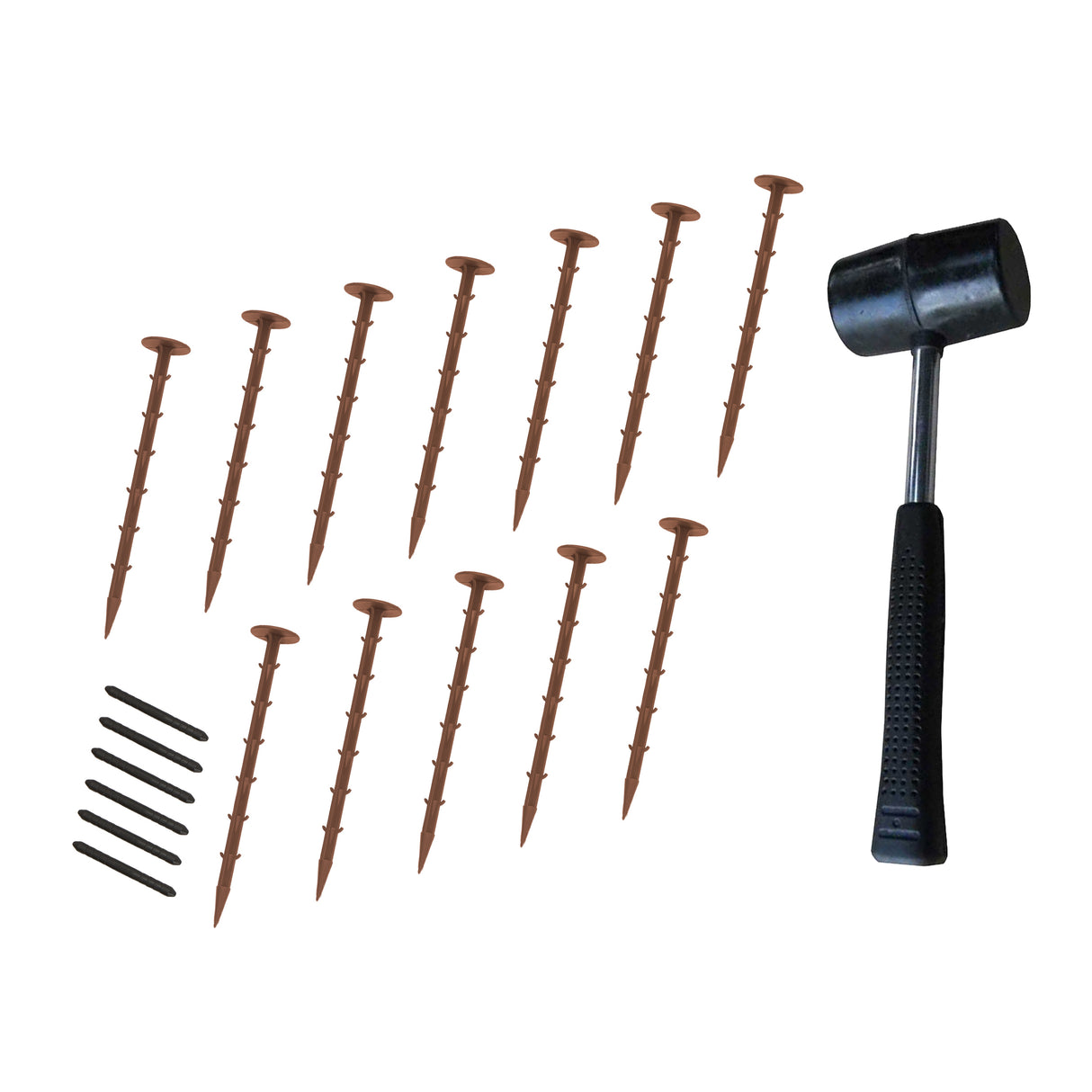 Flexible Rasenkante 14 x 1,2 m mit Gummihammer - Terrakotta