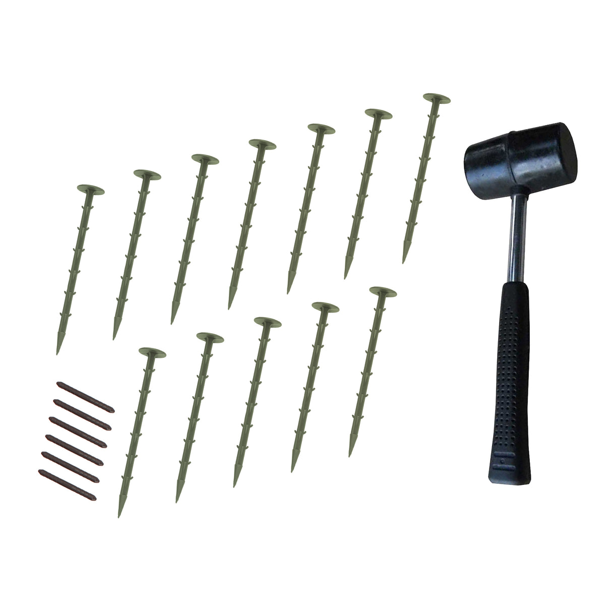 Flexible Rasenkante 24m mit Gummihammer - Grün