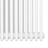 Röhrenheizkörper mit vier Säulen in elegantem Weiß, 300mm x 1010mm, mit glatter, glänzender Oberfläche und modernem Design für effiziente Wärmeabgabe