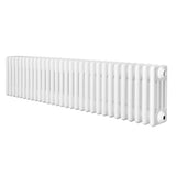 Röhrenheizkörper mit 4 Säulen in Weiß, 300mm x 1370mm, glänzende Oberfläche, schlankes Design, ideal für moderne Wohnräume