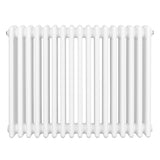 Röhrenheizkörper mit 4 Säulen in Weiß, 600mm x 425mm, glänzende Oberfläche, gleichmäßige, runde Röhren für effiziente Wärmeverteilung
