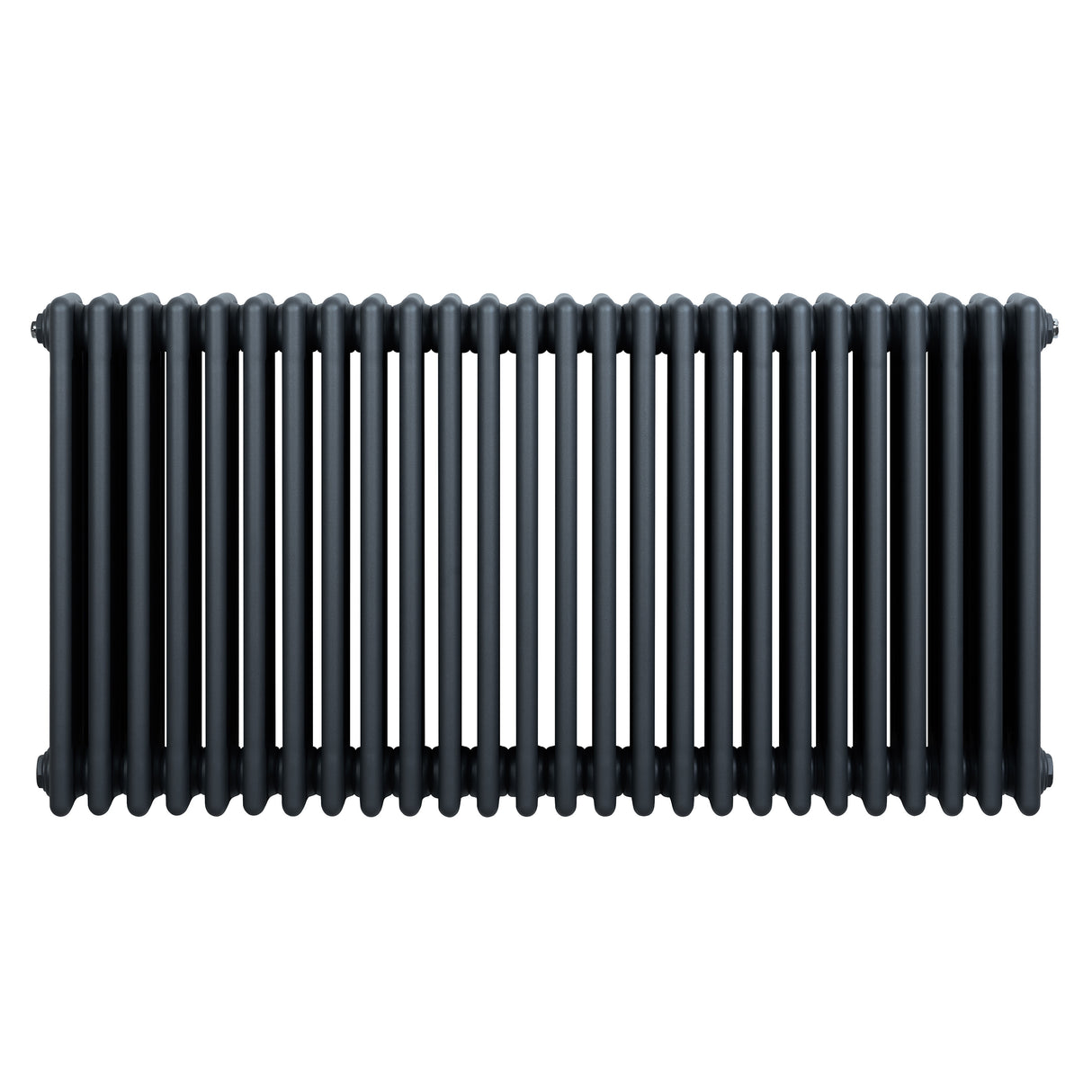 Röhrenheizkörper mit 4 Säulen in Anthrazitgrau, 600mm x 1190mm, glänzende Oberfläche, gleichmäßige, runde Röhren für effiziente Wärmeverteilung