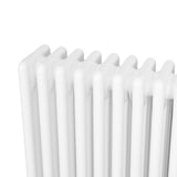 Röhrenheizkörper mit vier Säulen, 1800mm x 290mm, in glänzendem Weiß, mit glatten, runden Kanten und modernem Design für effiziente Wärmeabgabe