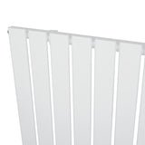 Flachheizkörper in Weiß mit vertikalen Lamellen, 600mm x 700mm, glatte Oberfläche und modernes Design, ideal für stilvolle Heizlösungen