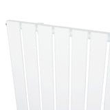 Flachheizkörper in Weiß, 1600mm x 280mm, mit glatten, vertikalen Lamellen und modernem, minimalistischen Design, ideal für jeden Raum