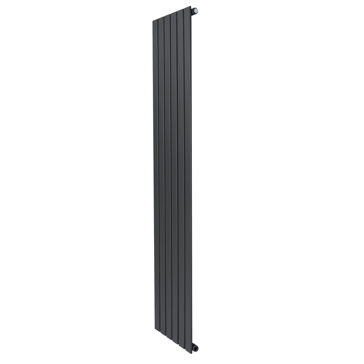 Flachheizkörper in Anthrazitgrau, 1800mm x 420mm, mit schlanken, vertikalen Lamellen und glatter Oberfläche für modernes Raumdesign