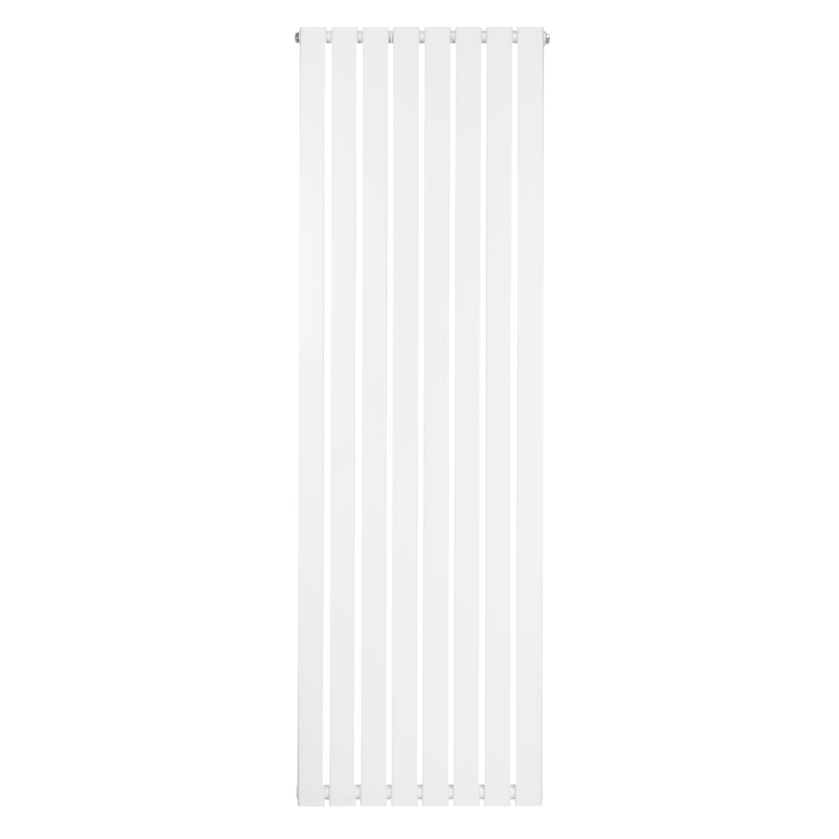 Flachheizkörper in Weiß, 1800mm x 560mm, mit schlanken vertikalen Lamellen und glatter, glänzender Oberfläche, ideal für moderne Innenräume