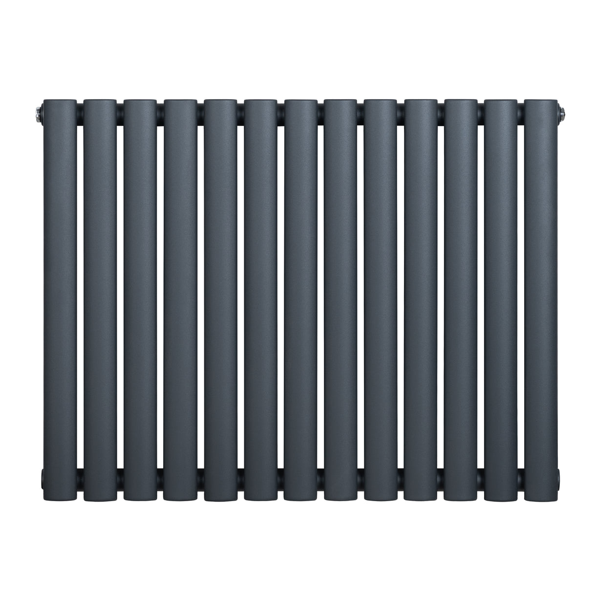 Gliederheizkörper in Anthrazitgrau, 600mm x 780mm, mit glatten, runden Rohren und modernem Design, ideal für effiziente Wärmeverteilung