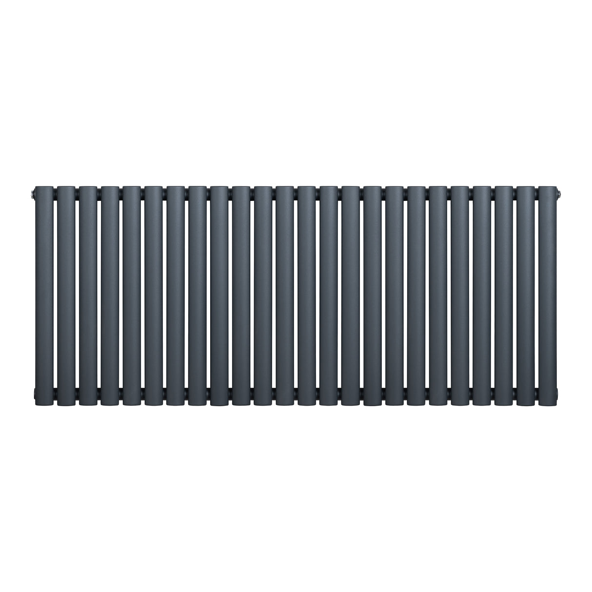 Gliederheizkörper in Anthrazitgrau, 600mm x 1440mm, mit schlanken, vertikalen Lamellen und glatter, mattschwarzer Oberfläche für modernes Design