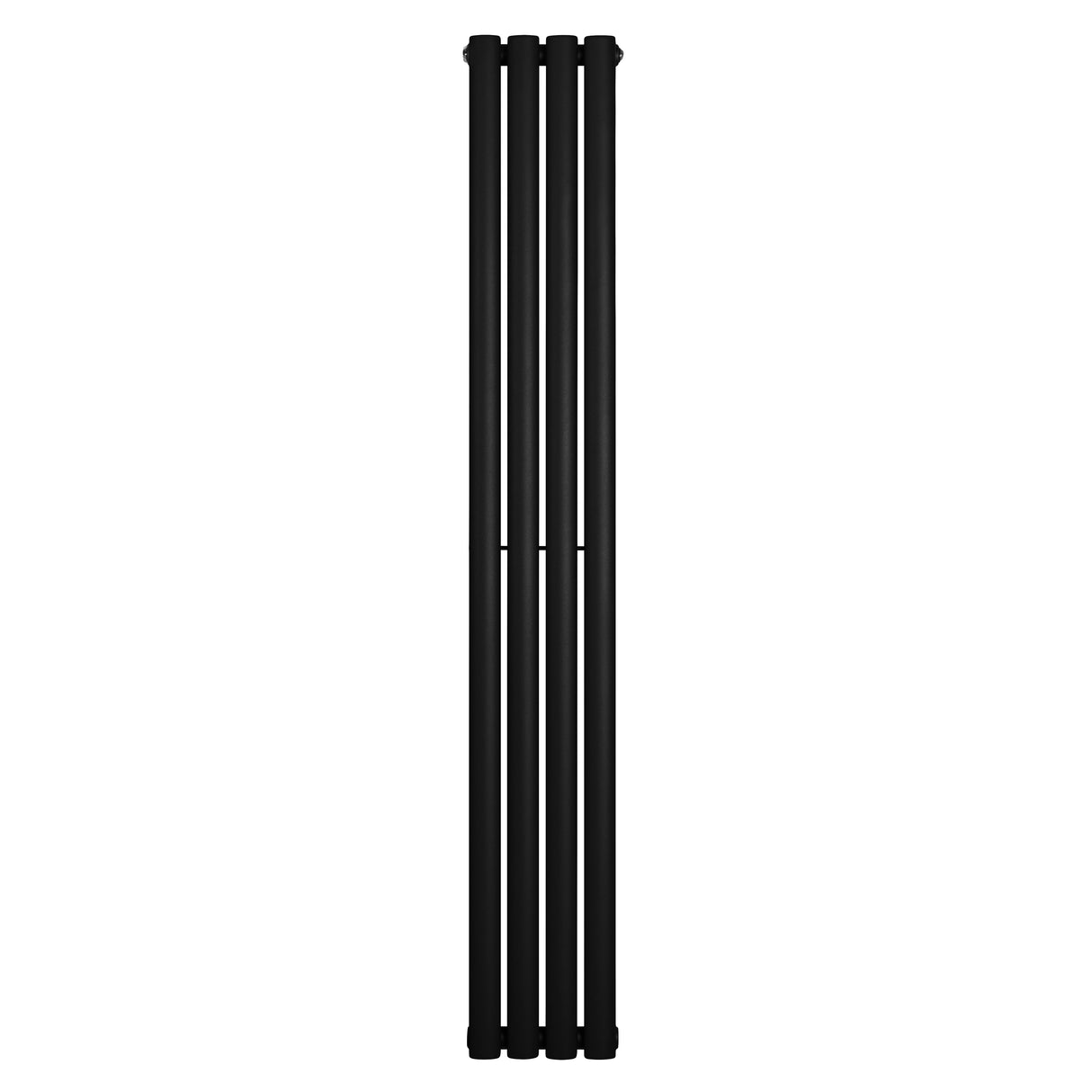 Schwarzer Gliederheizkörper mit einer Höhe von 1600 mm und einer Breite von 240 mm, schlankes Design und glatte, matte Oberfläche für moderne Räume