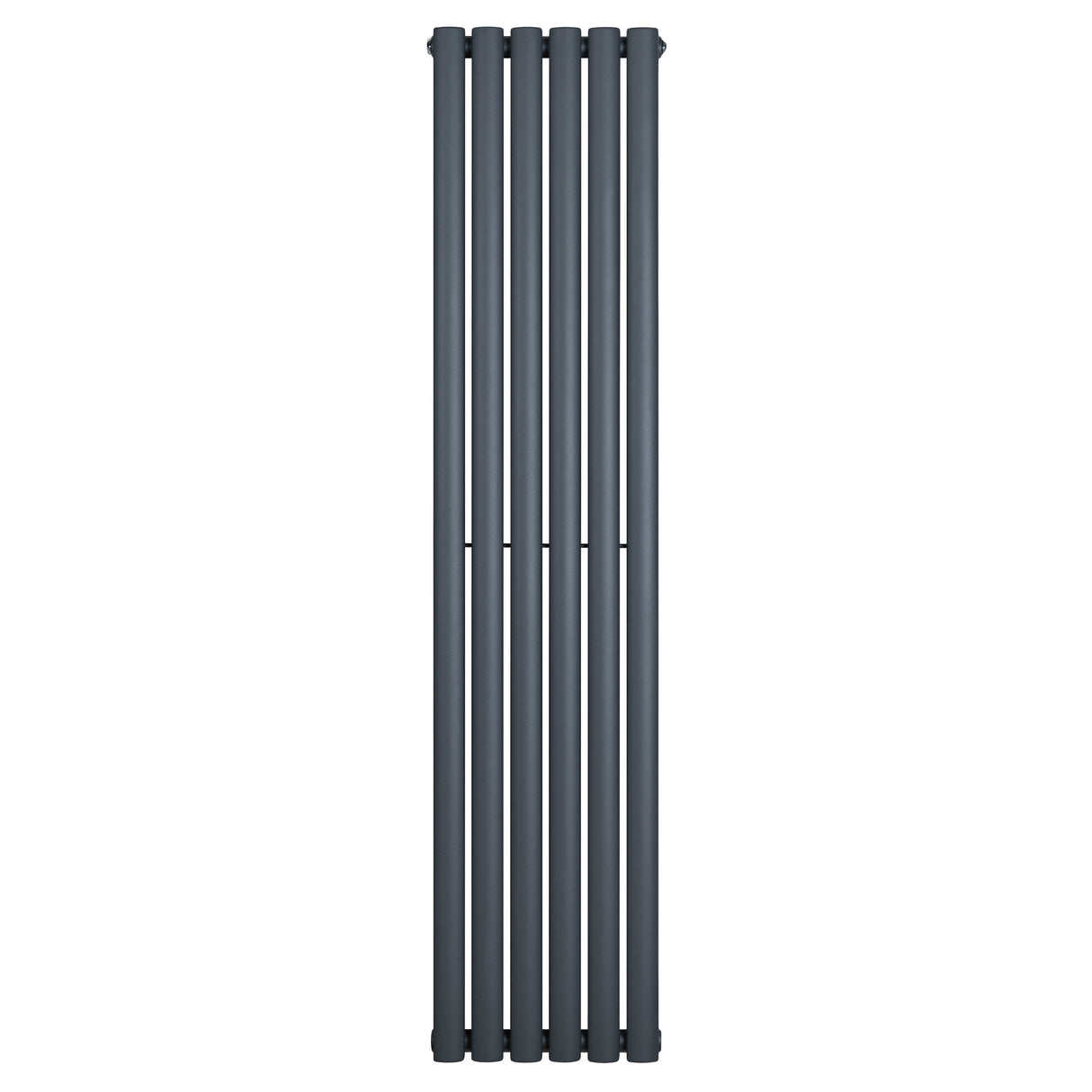Gliederheizkörper in Anthrazitgrau, 1600mm x 360mm, mit schlankem, vertikalem Design und glatter, mattschwarzer Oberfläche für moderne Räume