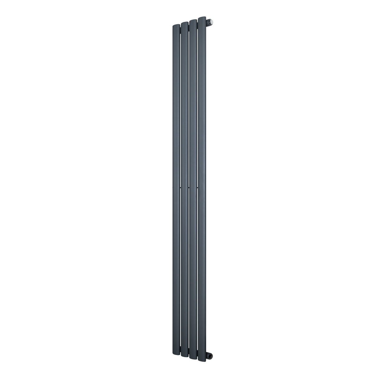 Eleganter Gliederheizkörper in Anthrazitgrau, 1800mm x 240mm, mit glatten, vertikalen Lamellen und modernem Design für stilvolle Heizlösungen