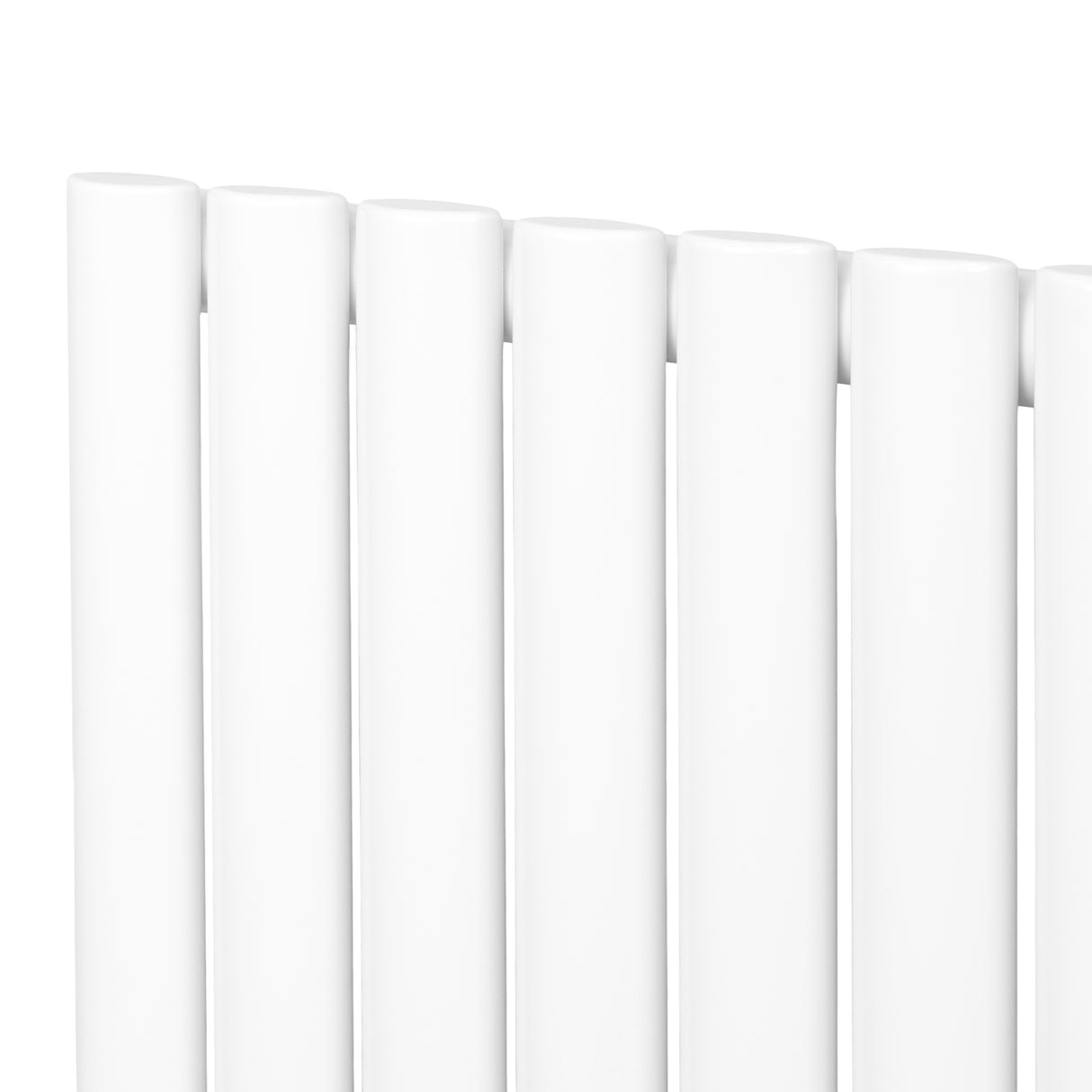 Gliederheizkörper in Weiß, 1800mm x 480mm, mit glatten, runden Rohren und modernem Design, ideal für effiziente Wärmeverteilung in jedem Raum