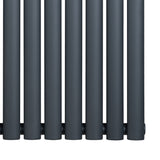 Gliederheizkörper in Anthrazitgrau, 1800mm x 600mm, mit glatten, runden Rohren und mattem Finish, ideal für moderne Innenräume
