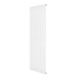 Hochformatiger, schlanker Gliederheizkörper in Weiß, 1800mm x 600mm, mit glatten, vertikalen Lamellen für effiziente Wärmeverteilung und modernes Design