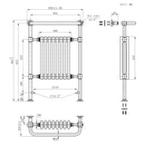 Klassicher Beheizter Handtuchheizkörper – 950 mm x 660 mm – Weiß