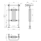 Klassicher Beheizter Handtuchheizkörper – 950 mm x 480 mm – Anthrazitgrau