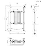 Klassicher Beheizter Handtuchheizkörper – 950 mm x 570 mm – Anthrazitgrau