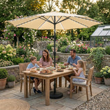 LED-Kipp-Sonnenschirm 2,7m mit Ständer - Creme
