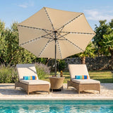 LED-Kipp-Sonnenschirm 2,7m mit Ständer - Creme