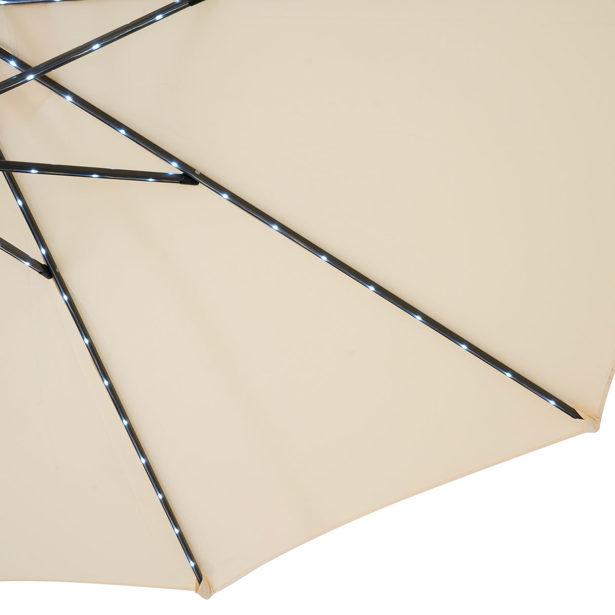 LED-Kipp-Sonnenschirm 2,7m mit Ständer - Creme