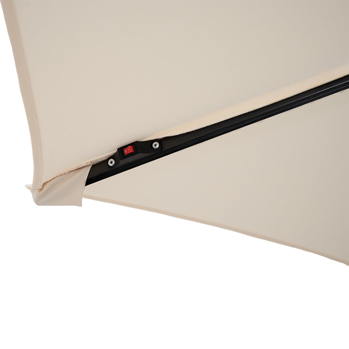 LED Ausleger-Sonnenschirm 3m mit Halbem Beschwerfuß – Creme