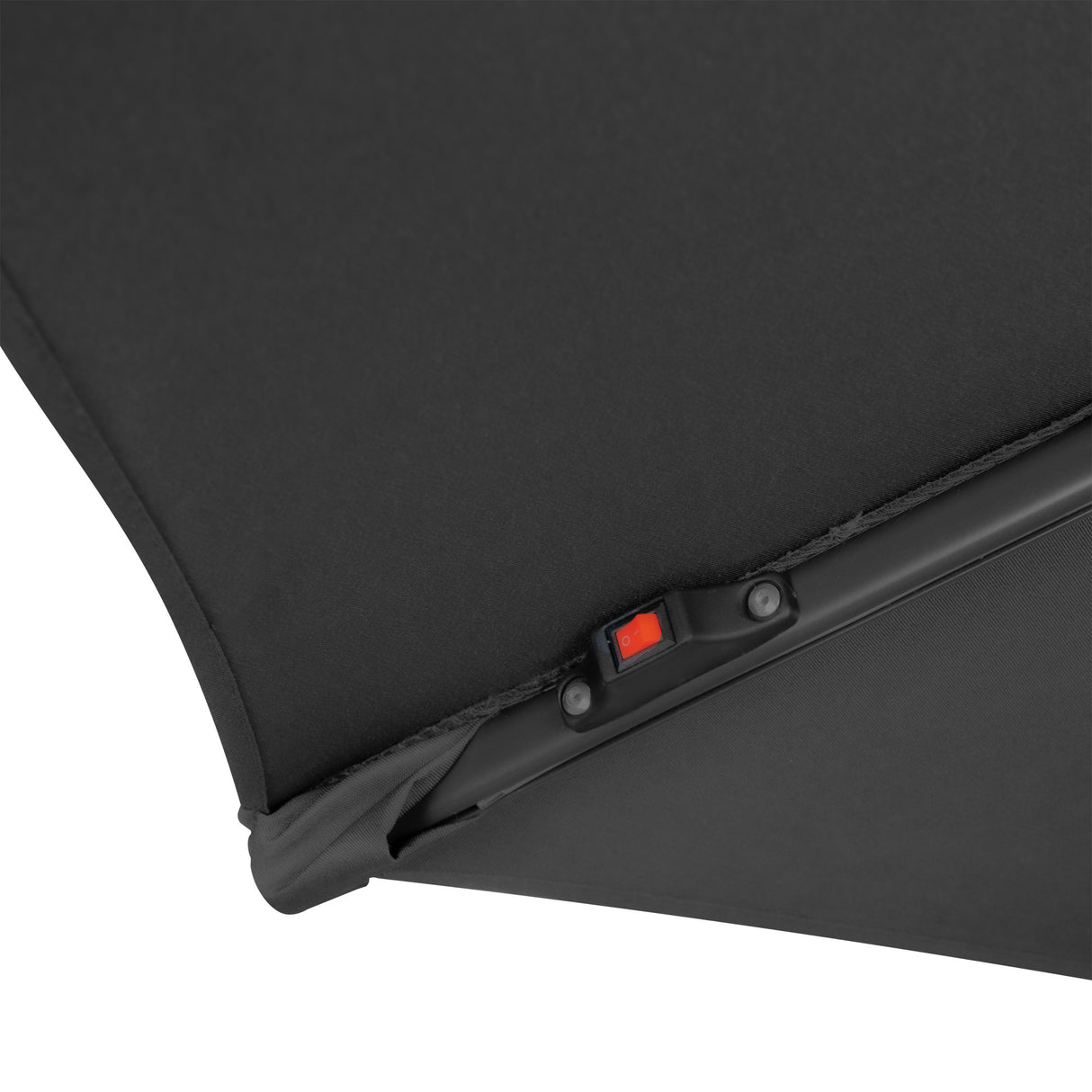 LED Ausleger-Sonnenschirm 3m mit Halbem Beschwerfuß – Grau
