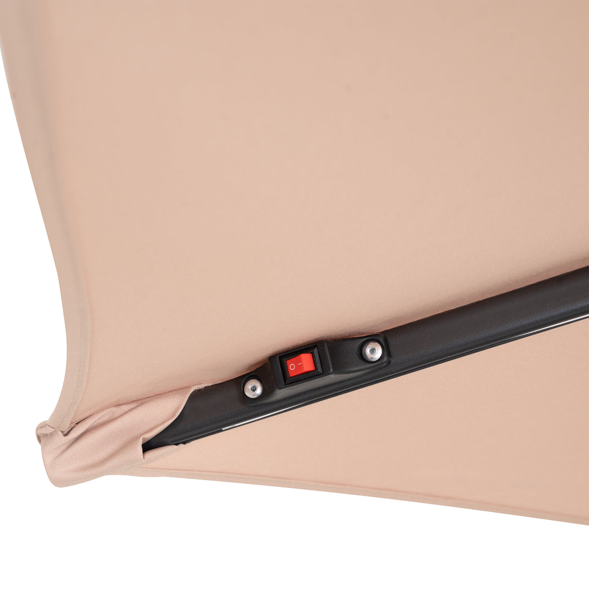 LED Ausleger-Sonnenschirm 3m mit Beschwerungsfuß - Beige