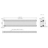 Klassischer 2-Säulen-Heizkörper mit TRV – 300 x 1460 mm - Rohmetall