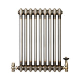 Klassischer 2-Säulen-Heizkörper mit TRV – 600 x 425 mm - Rohmetall