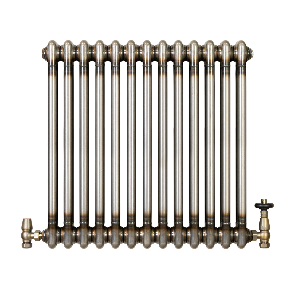 Klassischer 2-Säulen-Heizkörper mit TRV – 600 x 605 mm - Rohmetall
