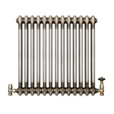 Klassischer 2-Säulen-Heizkörper mit TRV – 600 x 605 mm - Rohmetall