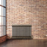 Klassischer 2-Säulen-Heizkörper mit TRV – 600 x 830 mm - Rohmetall