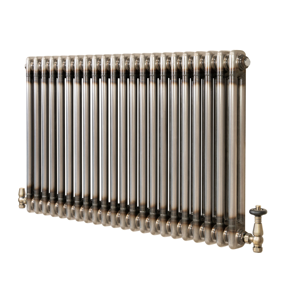 Klassischer 2-Säulen-Heizkörper mit TRV – 600 x 1010 mm - Rohmetall