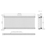 Klassischer 2-Säulen-Heizkörper mit TRV – 600 x 1460 mm - Rohmetall