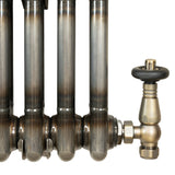 Klassischer 2-Säulen-Heizkörper mit TRV – 1500 x 200 mm - Rohmetall