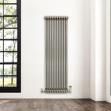 Klassischer 2-Säulen-Heizkörper mit TRV – 1500 x 470 mm - Rohmetall