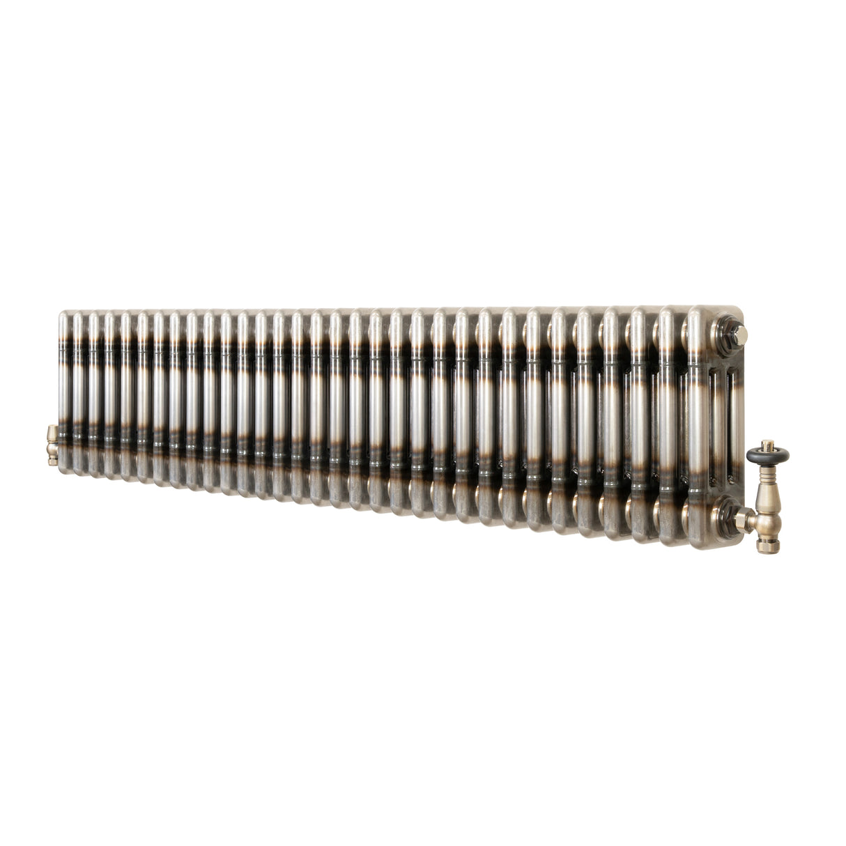 Klassischer 3-Säulen-Heizkörper mit TRV – 300 x 1460 mm - Rohmetall