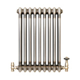 Klassischer 3-Säulen-Heizkörper mit TRV – 600 x 425 mm - Rohmetall