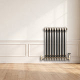 Klassischer 3-Säulen-Heizkörper mit TRV – 600 x 425 mm - Rohmetall