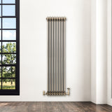 Klassischer 3-Säulen-Heizkörper mit TRV – 1500 x 380 mm - Rohmetall