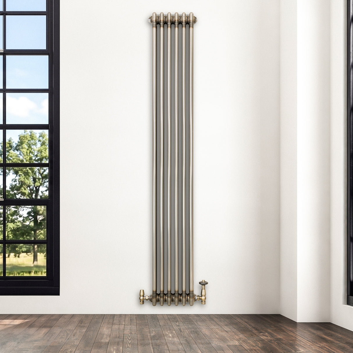Klassischer 3-Säulen-Heizkörper mit TRV – 1800 x 290 mm - Rohmetall