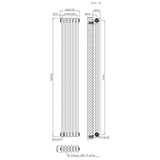Klassischer 3-Säulen-Heizkörper mit TRV – 1800 x 290 mm - Rohmetall