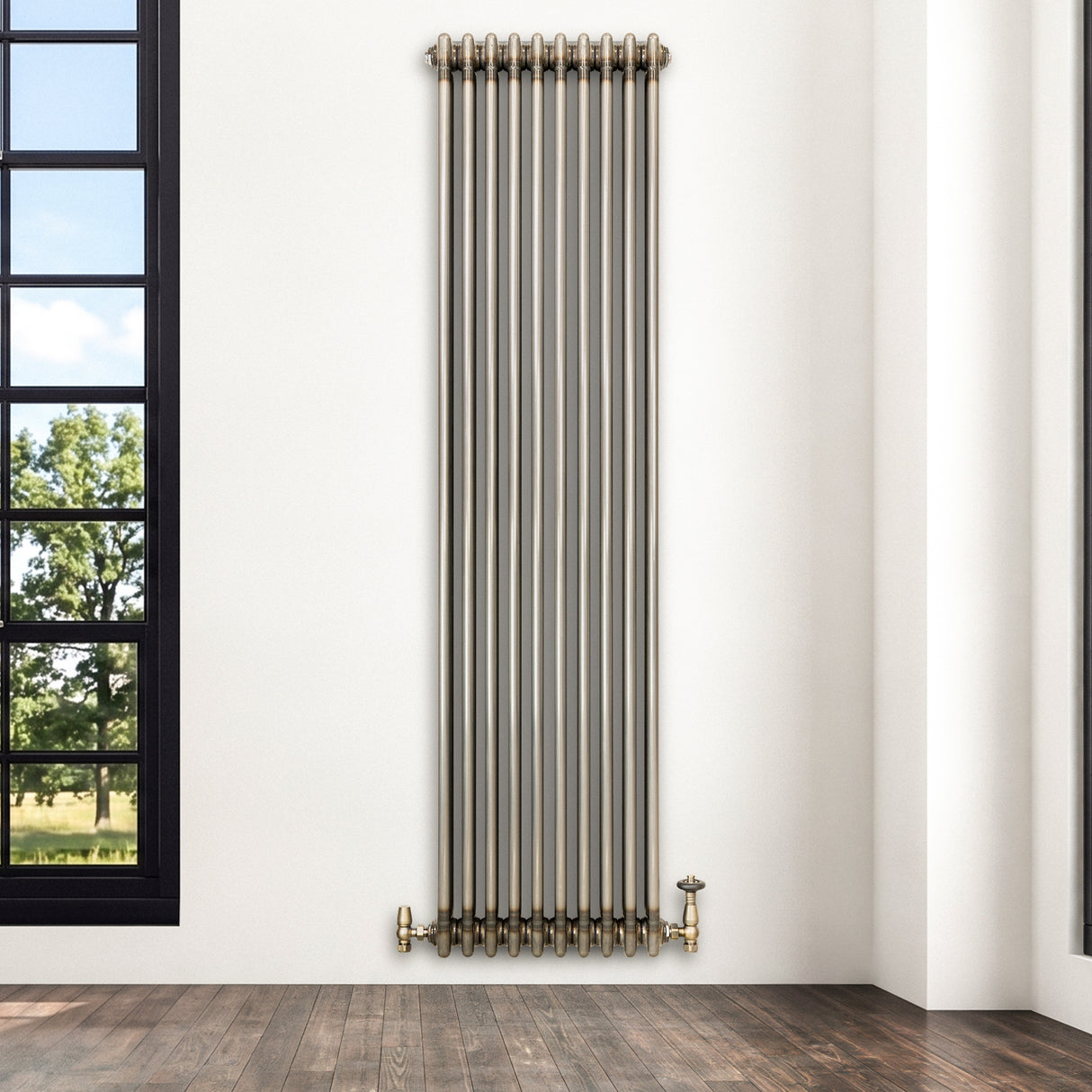 Klassischer 3-Säulen-Heizkörper mit TRV – 1800 x 470 mm - Rohmetall