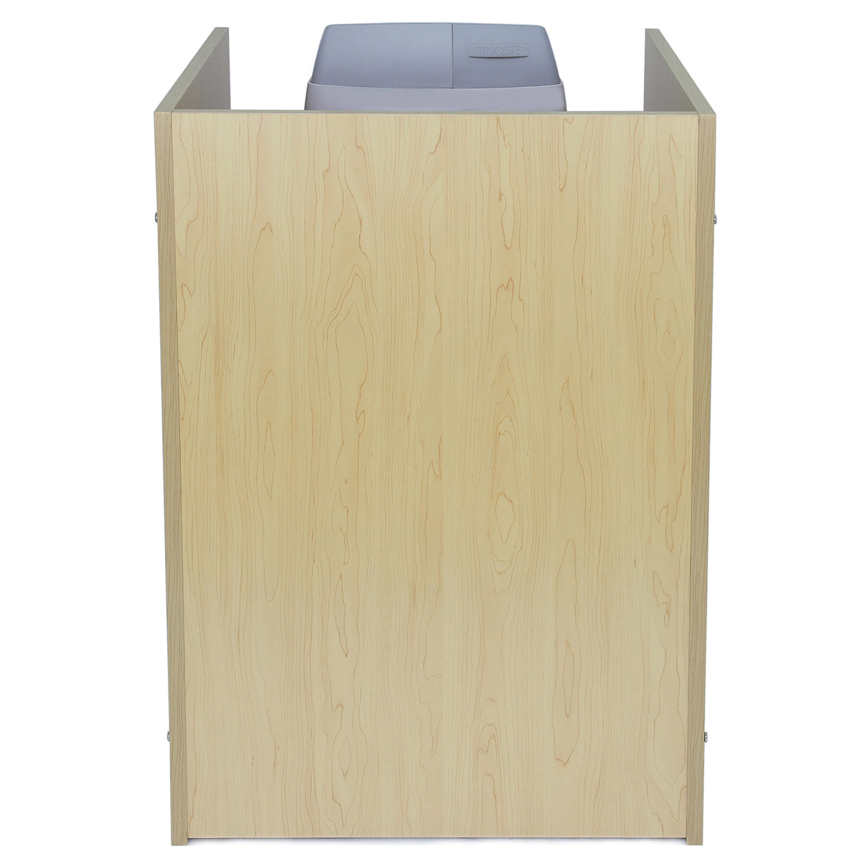 Kassenblock TB60 in hellem Ahornfurnier mit glatter Oberfläche, rechteckiger Form und grauem Oberteil, ideal für Verkaufsstellen und Büros