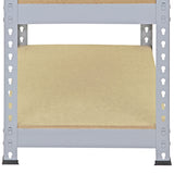 Graue Metallregaleinheit mit stabilen, perforierten Seiten und einer hellen, glatten Ablagefläche, ideal für Lagerung und Organisation