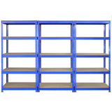 2x Q-Rax Lagerregale 180 x 90 x 50cm + 3x Lagerregale 180 x 120 x 50cm Blau