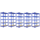 5 x Q-Rax Lagerregale 180cm x 90cm x 50cm Blau