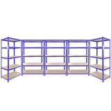 2x Q-Rax Lagerregale 180 x 90 x 50cm + 3x Lagerregale 180 x 120 x 50cm Blau