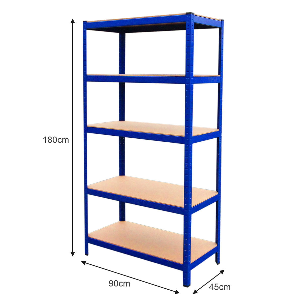 4x T-Rax Lagerregal 90cm Blau & Q-Rax Werkbank 120cm Blau im Set